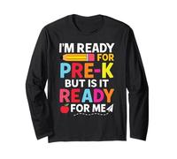 Divertente Pre-K Back To School I'm Ready for Pre K First Day Fun Maglia a Manica