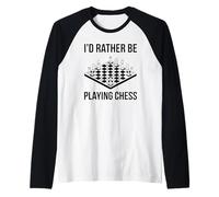 Divertente PREOSSO Giocare A Scacchi Maglia con Maniche Raglan