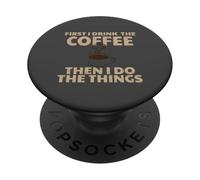 Divertente prima bevo il caffè poi faccio le cose PopSockets PopGrip Adesivo