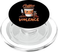 Divertente prima del caffè o scegliere - violenza Meme Graphic Art PopSockets PopGrip per MagSafe
