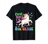 Divertente primo giorno dell'ottavo grado unicorno ritorno a scuola bambini Maglietta