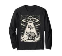 Divertente Procione Astronauta nello Spazio Avventura Maglia a Manica