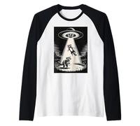 Divertente Procione Astronauta nello Spazio Avventura Maglia con Maniche Raglan