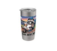 Divertente procione Baseball mamma amante del caffè Bicchiere termico in acciaio inox doppia parete