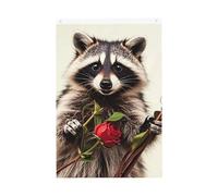 Divertente Procione Benvenuto Giardino Bandiera 2x3 Ft No Fade Double Sided Casa Yard Bandiere Outdoor Banner Decor Per Cortile Portico Prato