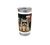 Divertente procione bere caffè freddo occhiali da sole Cool Meme Bicchiere termico in acciaio inox doppia parete
