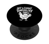Divertente procione cavalcando pollo fuori per commettere Tomfoolery PopSockets PopGrip Adesivo