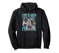 Divertente Procione Life Is Soup I Am Fork Absurd Racoon Meme Felpa con Cappuccio