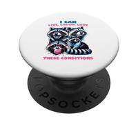 Divertente procione Live Laugh Love Queste condizioni Bubblegum PopSockets PopGrip Adesivo