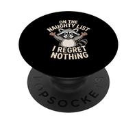 Divertente procione Naughty List rimpiangere nulla di dire PopSockets PopGrip Adesivo