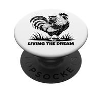 Divertente procione pollo vivendo il sogno PopSockets PopGrip Adesivo