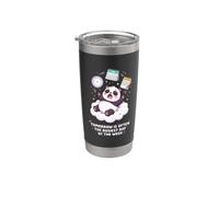 Divertente procrastinazione Panda domani è umorismo giorno più impegnativo Bicchiere termico in acciaio inox doppia parete