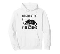 Divertente Programmatore AI Developer Vibe Coding Cat Felpa con Cappuccio