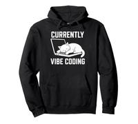 Divertente Programmatore AI Developer Vibe Coding Cat Felpa con Cappuccio