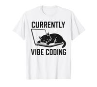 Divertente Programmatore AI Developer Vibe Coding Cat Maglietta