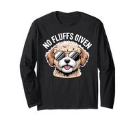 Divertente proprietario del cane Maltipoo senza lanugine dato gioco di parole Maglia a Manica