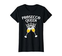 Divertente Prosecco Design per Le Donne Prosecco Amante Bevitore di Vino Maglietta, Donna, Nero, S