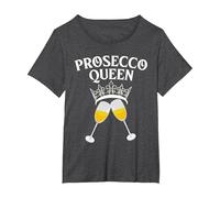 Divertente Prosecco Design per Le Donne Prosecco Amante Bevitore di Vino Maglietta, Donna Plus-Size, Grigio Scuro, 6X