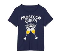 Divertente Prosecco Design per Le Donne Prosecco Amante Bevitore di Vino Maglietta, Donna Plus-Size, Navy, 2X