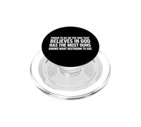 Divertente proverbio che crede che Dio abbia più armi PopSockets PopGrip per MagSafe