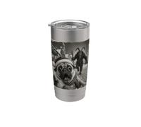 Divertente Pug di Natale Bicchiere termico in acciaio inox doppia parete