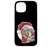 Divertente Pug Dog Buon Natale In Cappello Di Santa - Merry Pugmas Custodia per iPhone 15
