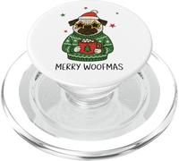 Divertente Pug Merry Woofmas con cappello di Babbo Natale maglione natalizio PopSockets PopGrip per MagSafe