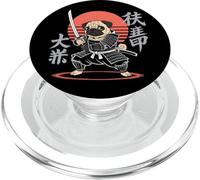 Divertente Pug Ninja Samurai Retro Anime per gli amanti dei cani PopSockets PopGrip per MagSafe