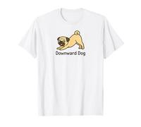 Divertente Pug Verso Il Basso Cane Yoga Pose Maglietta