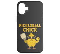 Divertente pulcino Pickleball con pagaia retrò stile vintage Custodia per iPhone 16 Plus