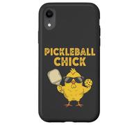 Divertente pulcino Pickleball con pagaia retrò stile vintage Custodia per iPhone XR