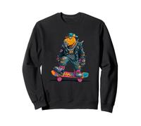 Divertente Punk Capybara con Skateboard Felpa