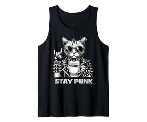 Divertente Punk Cat Stay Punk Rock per le donne Canotta