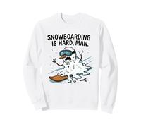 Divertente Pupazzo di Neve Che scioglie Lo Snowboard Umorismo Stagione Invernale Arte Felpa