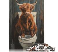 Divertente puzzle a forma di mucca scozzese, rompicapo in cartone riciclato al 100%, per donne e uomini, regalo per la festa della mamma, 1000 pezzi (75x50 cm)