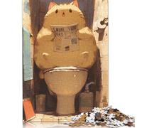 Divertente puzzle comico a forma di gatto con materiali ecologici, puzzle in cartone riciclato al 100% per bambini adulti, regalo di Natale da 1000 pezzi (38x26 cm)