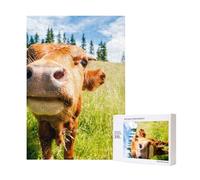 Divertente puzzle in legno 3D con mucca carina da 300 pezzi per il divertimento della famiglia degli adulti