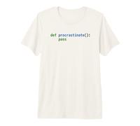 Divertente Python Code Pun Design - Def procrastinare Pass Maglietta Premium