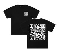 Divertente QR Code T-Shirt Fu You Graphic Girocollo Manica Corta Cotone Tee Donna Uomo Streetwear Coppia Top, Multicolore, 4XL