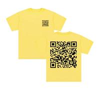 Divertente QR Code T-Shirt Fu You Graphic Girocollo Manica Corta Cotone Tee Donna Uomo Streetwear Coppia Top, Multicolore, L