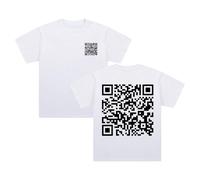 Divertente QR Code T-Shirt Fu You Graphic Girocollo Manica Corta Cotone Tee Donna Uomo Streetwear Coppia Top, Multicolore, 3XL