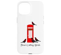 Divertente quattro uccelli che chiamano dodici giorni di Natale Custodia per iPhone 15