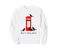 Divertente Quattro Uccelli Che Chiamano dodici Giorni di Natale Felpa