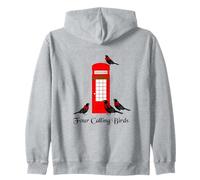 Divertente Quattro Uccelli Che Chiamano dodici Giorni di Natale Felpa con Cappuccio