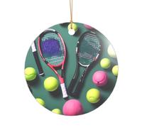 Divertente racchette da tennis e palline da tennis con stampa di regali per addio al nubilato, ornamento natalizio Mr & Mrs, un regalo unico per il matrimonio