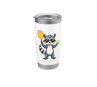 Divertente Raccoon che gioca a Pickleball Occhiali da sole Riz Coon Skibidy Bicchiere termico in acciaio inox doppia parete