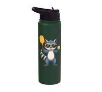 Divertente Raccoon che gioca a Pickleball Occhiali da sole Riz Coon Skibidy Stainless Steel Insulated Water Bottle