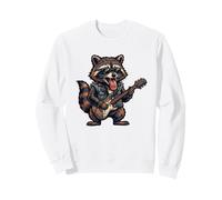 Divertente Raccoon Punk Cantante Rock On Rockstar Grafica Felpa