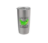 Divertente ragazza amante del coccodrillo citazione dicendo slogan frase scherzo Bicchiere termico in acciaio inox doppia parete