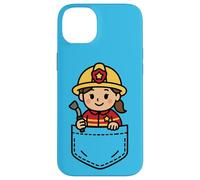 Divertente ragazza pompiere Pocket Pal Carino Pompiere Eroico Custodia per iPhone 14 Plus